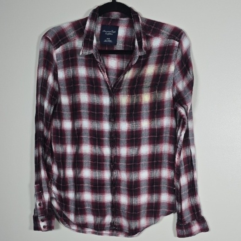 American Eagle Outfitters Womens Plaid Flannel Button Up Shirt Medium